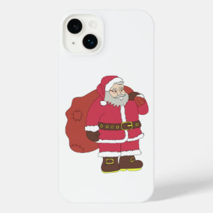 Santa Claus in red with gift bag and eyeglasses  iPhone 14 Plus Case