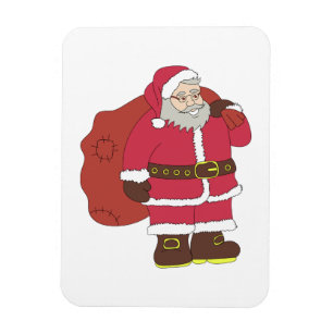 Santa Claus in red with gift bag and eyeglasses  Magnet