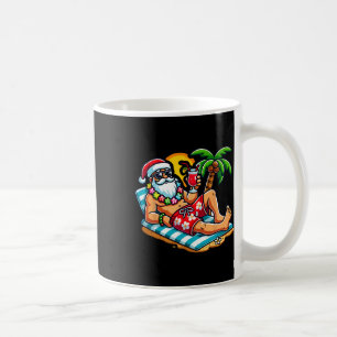 Santa Claus In Swim Trunks Christmas In July Beach Coffee Mug