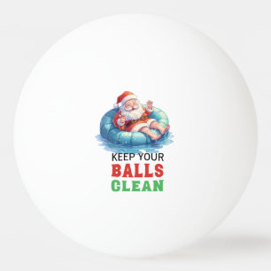 Santa Claus in the pool Christmas in July Ping Pong Ball