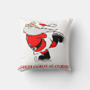 SANTA CLAUS IS COMING Personalized Throw Pillow