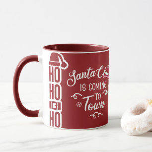 Santa Claus is Coming Red Christmas  Mug