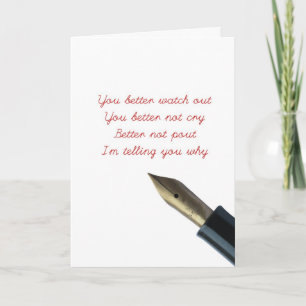 Santa Claus is coming to town card