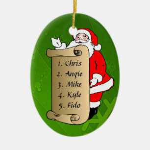 Santa Claus Is Coming to Town Christmas Ceramic Ornament