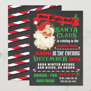 Santa Claus is coming to town Christmas Party Invitation