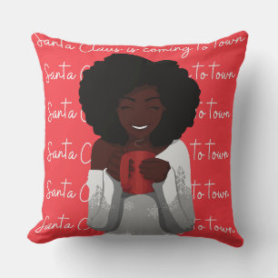 Santa Claus is Coming to Town Throw Pillow