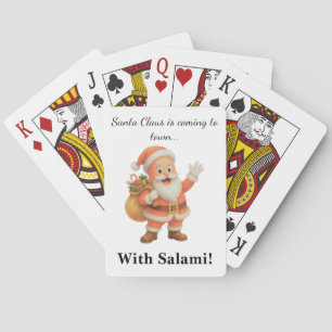 Santa Claus is coming to town.. With Salami! Playing Cards