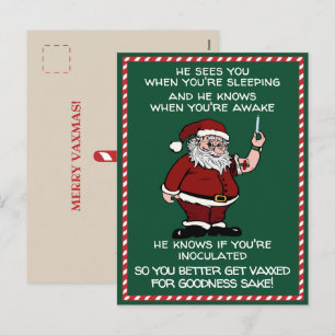 Santa Claus Is Coming To Town with the Vaccine Holiday Postcard