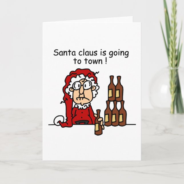 Santa Claus is Going to Town Holiday Card (Front)
