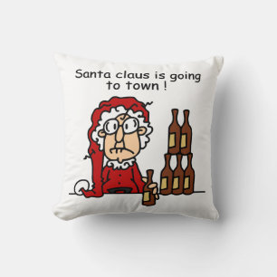 Santa Claus is Going to Town Throw Pillow