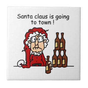 Santa Claus is Going to Town Tile