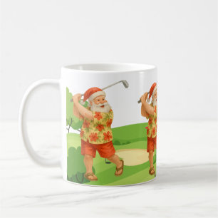 Santa Claus is golfing Christmas in July Coffee Mug