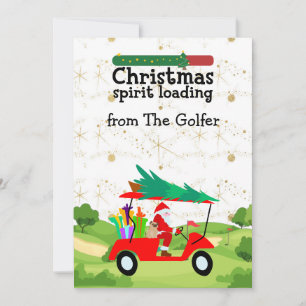 Santa Claus is golfing Christmas loading Holiday Card