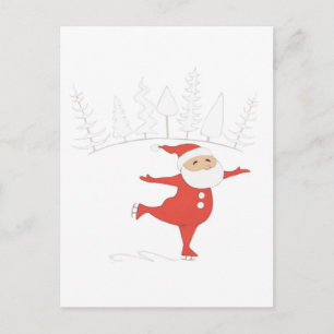Santa Claus is ice skating POSTCARD