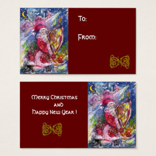SANTA CLAUS JOUER HARP Celtic Knots Noël