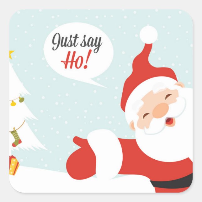 Santa Claus - just say go Square Sticker (Front)