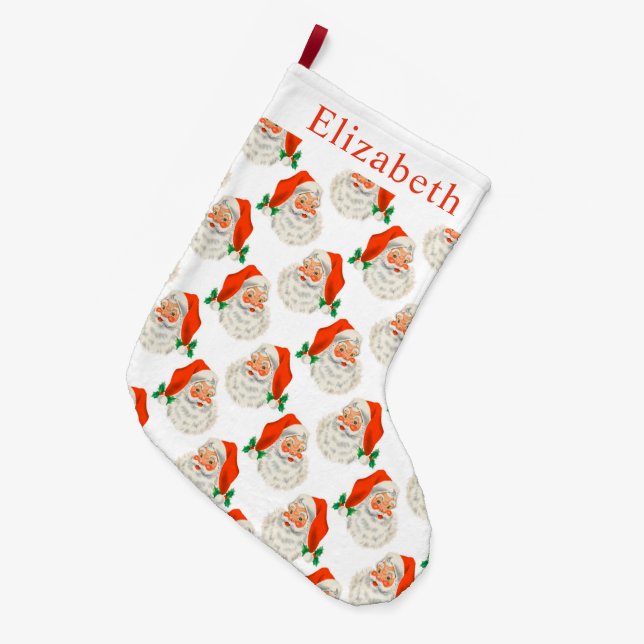 Santa Claus Large Christmas Stocking (Front (Hanging))