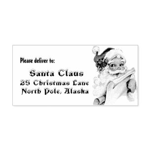 Santa Claus Letter, Please Deliver to, North Pole Rubber Stamp