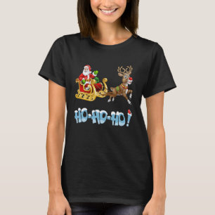 Santa Claus Little Helper with Reindeer Christmas T-Shirt