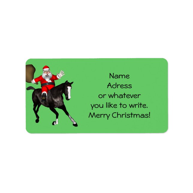 Santa Claus Loves Black Horses Label (Front)