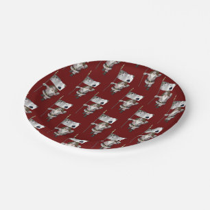 Santa Claus Loves Playing  Poker Paper Plate