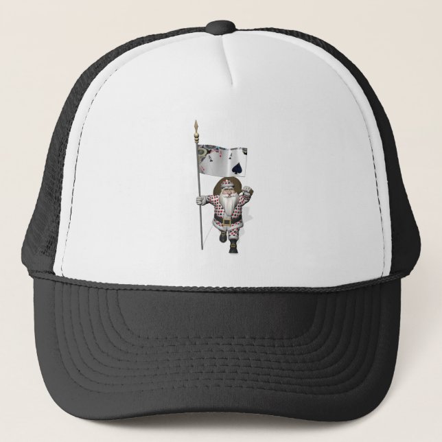 Santa Claus Loves Playing  Poker Trucker Hat (Front)