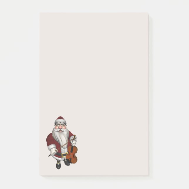 Santa Claus Loves To Play Violin Post-it Notes (Front)