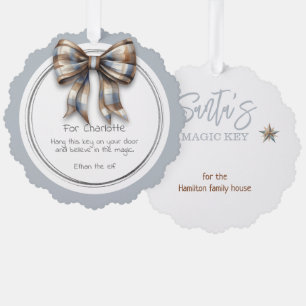 Santa Claus Magic Key Tag (add your own key) Ornament Card