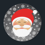 Santa Claus Magnet<br><div class="desc">Beautiful,  cartoon Santa Claus smiling face with snowflakes. Simple,  adorable Christmas decor magnet.</div>