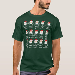 Santa Claus Math Stick Figures Funny Christmas Mat T-Shirt