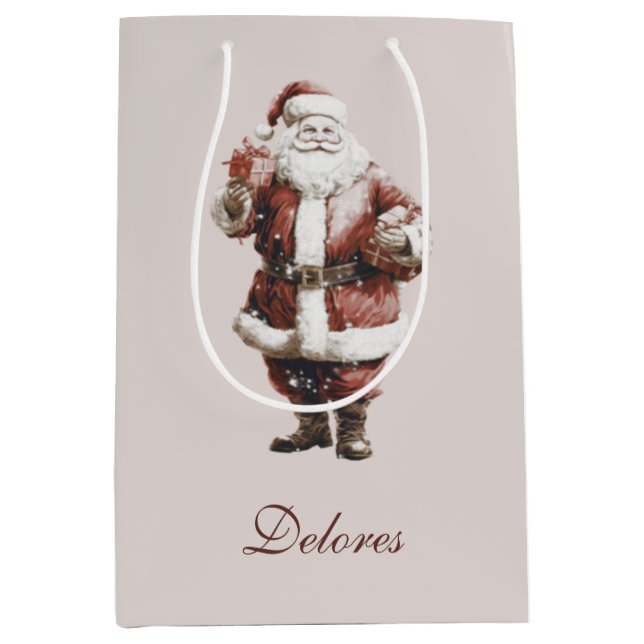 Santa Claus Medium Gift Bag (Front)