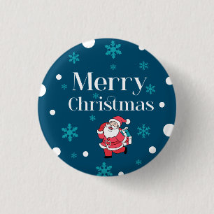Santa Claus Merry Christmas 1 Inch Round Button