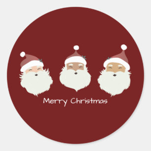 Santa Claus Merry Christmas Classic Round Sticker