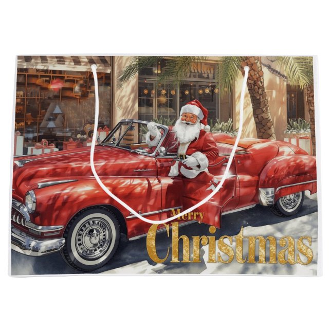 Santa Claus Merry Christmas from California Large Gift Bag (Front)