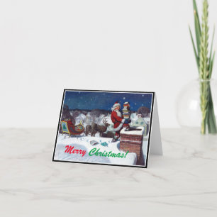 Santa Claus Merry Christmas Holiday Card