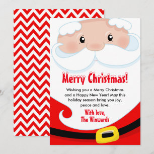 Santa Claus Merry Christmas Holiday Card