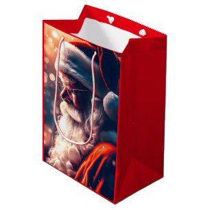 Santa Claus Merry Christmas Medium Gift Bag