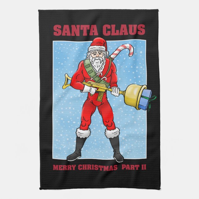 Santa Claus Merry Christmas Part 2 Kitchen Towel (Vertical)