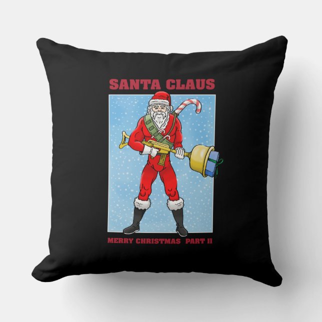Santa Claus Merry Christmas Part 2 Throw Pillow (Front)
