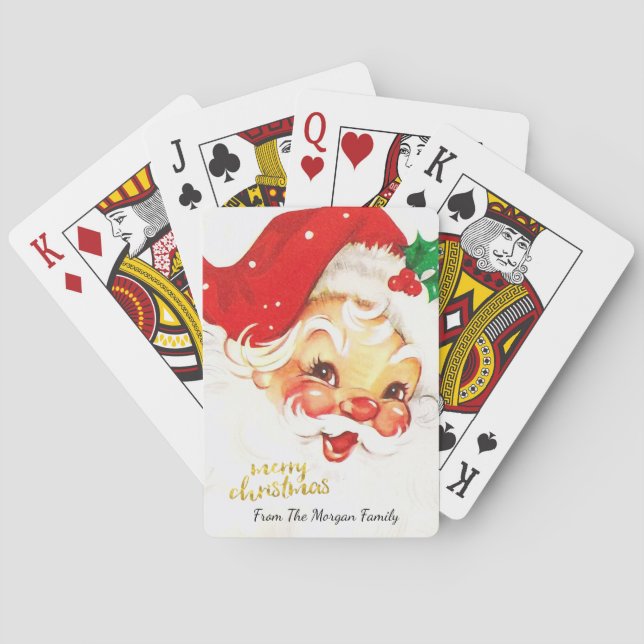 Santa Claus Merry  Christmas  Playing Cards (Back)