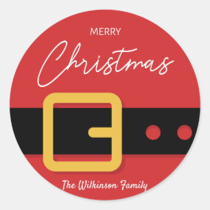 Santa Claus Merry Christmas Sticker - Customizable