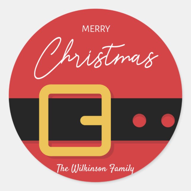 Santa Claus Merry Christmas Sticker - Customizable (Front)