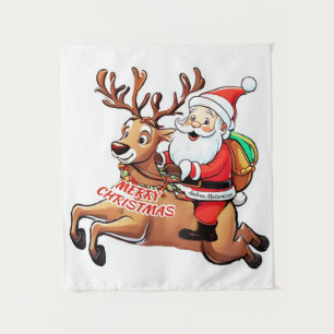 Santa Claus Merry Christmas Tapestry