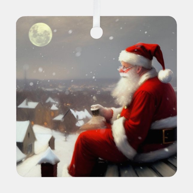 Santa Claus Metal Ornament (Front)