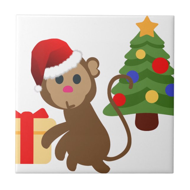 santa claus monkey emoji tile (Front)