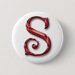 Santa Claus Monogram Initial Christmas Holidays 2 Inch Round Button