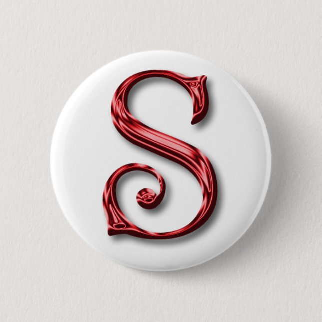 Santa Claus Monogram Initial Christmas Holidays 2 Inch Round Button (Front)