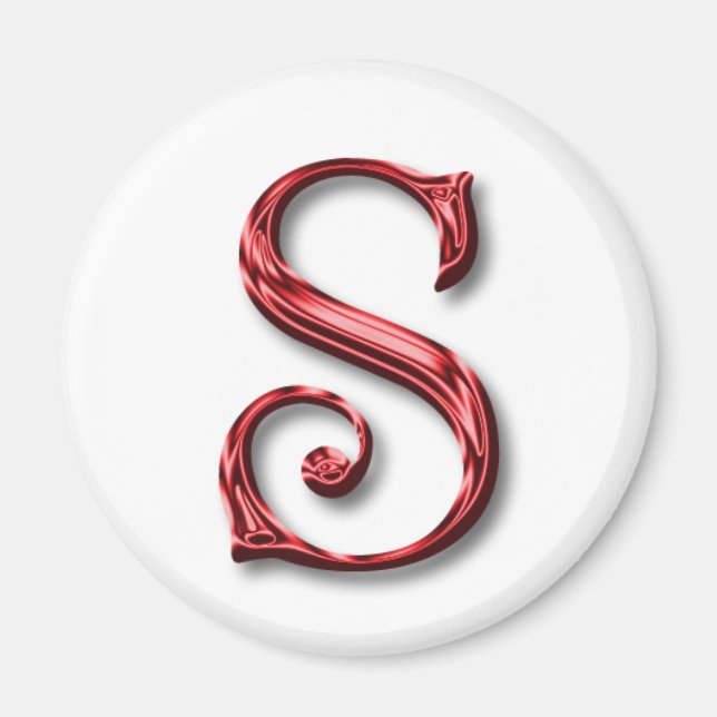 Santa Claus Monogram Initial Holidays Christmas Magnet (Front)