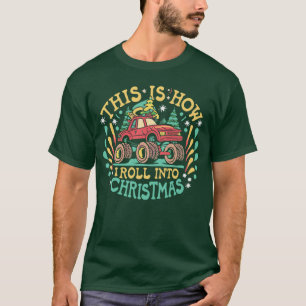 Santa Claus Monster Truck Boys Xmas Christmas T-Shirt