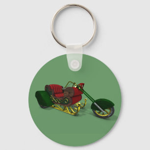 Santa Claus Motor Trike Sledge Keychain